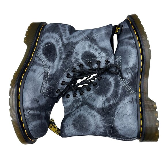 Dr. Martens 1460 Pascal Tie Dye Suede Boots Women's Black/Charcoal, Size 8 NWOB - Picture 6 of 10